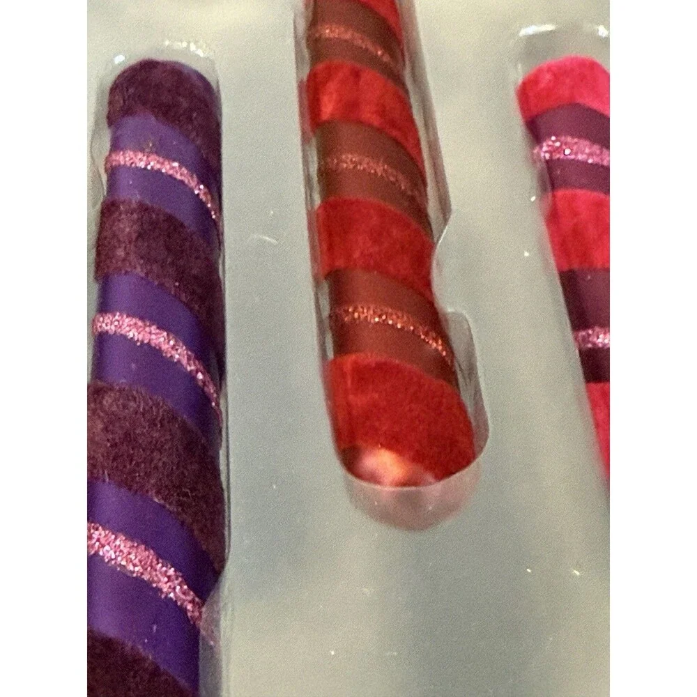 6 Glass Candy Cane Christmas Ornaments Multicolor 5